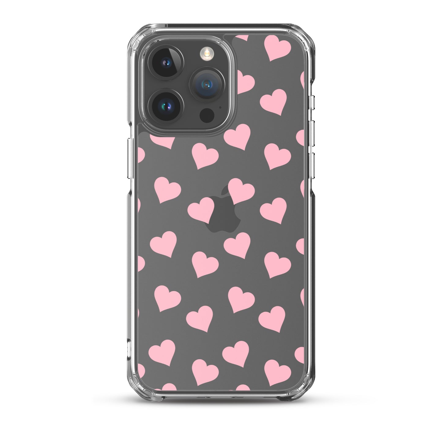 Pink Hearts Clear iPhone Case