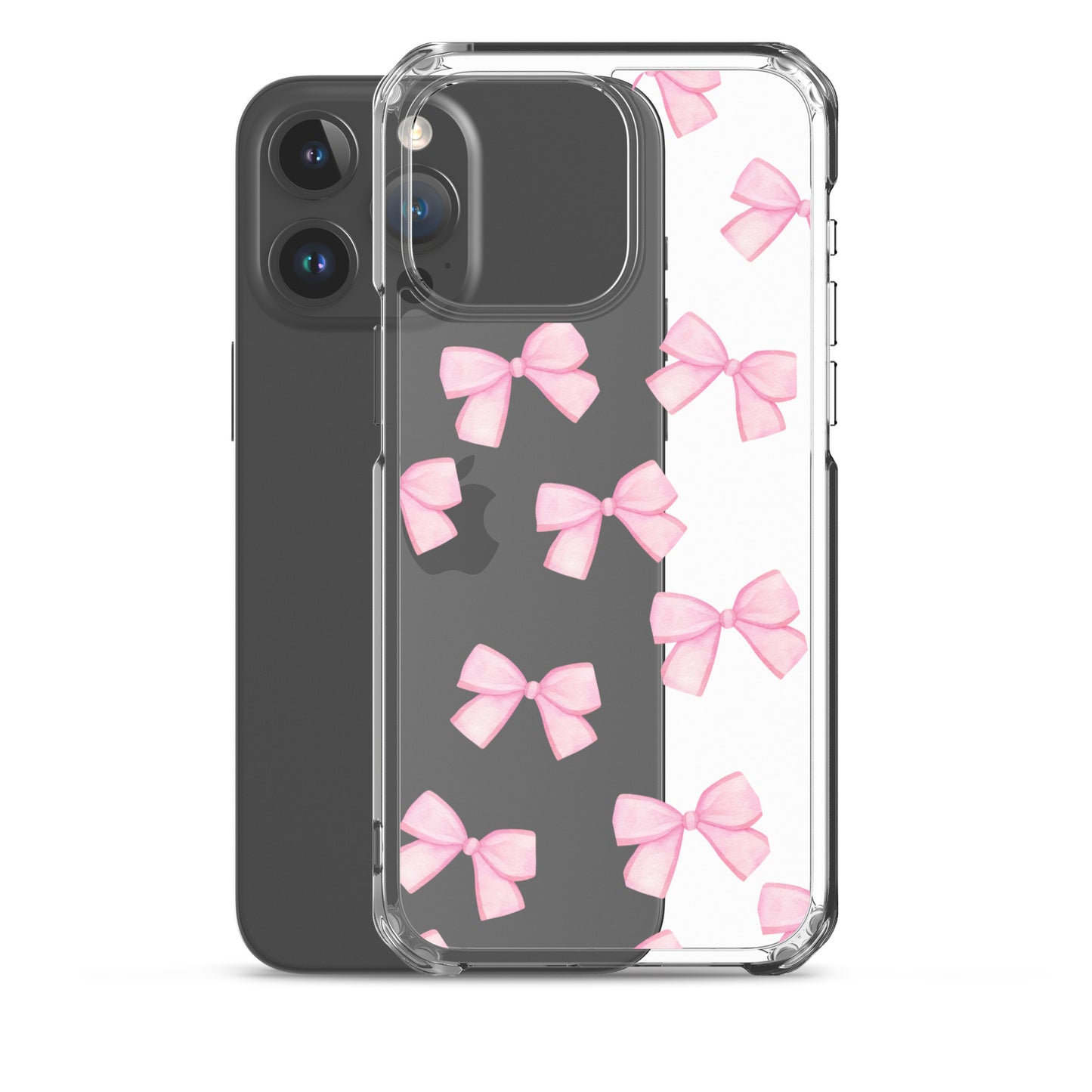 Pink Bows Clear iPhone Case