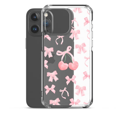 Cherry Bows Clear iPhone Case