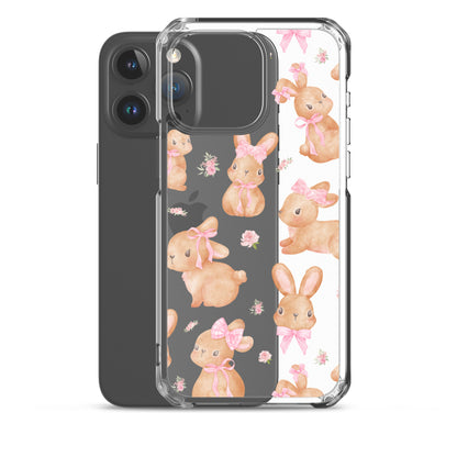 Bow Bunny Clear iPhone Case