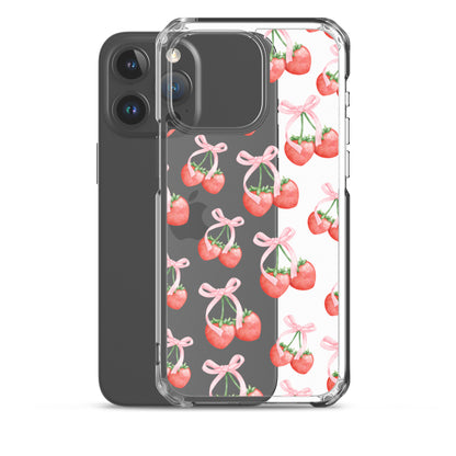 Sweet Strawberries Clear iPhone Case