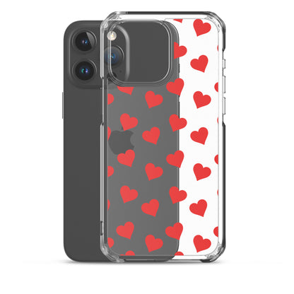 Red Hearts Clear iPhone Case