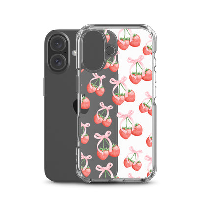 Sweet Strawberries Clear iPhone Case