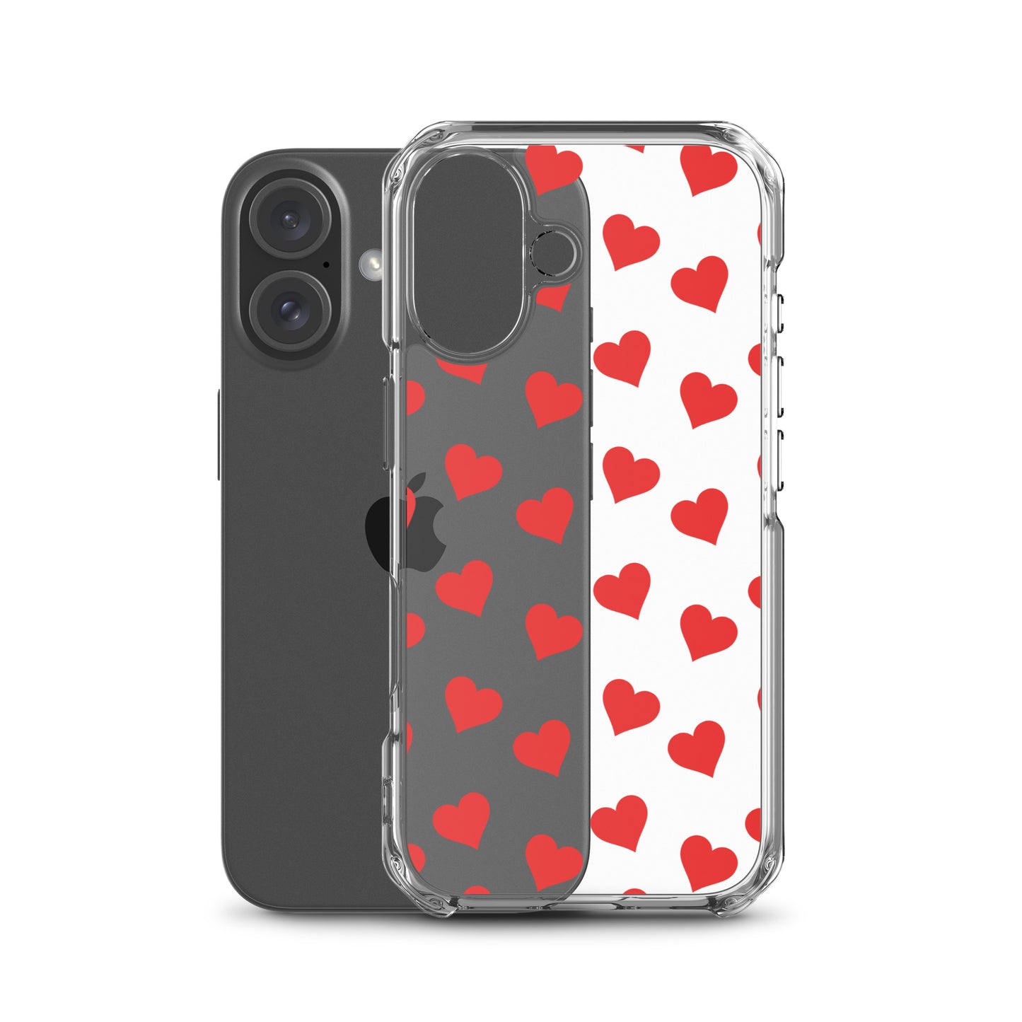 Red Hearts Clear iPhone Case