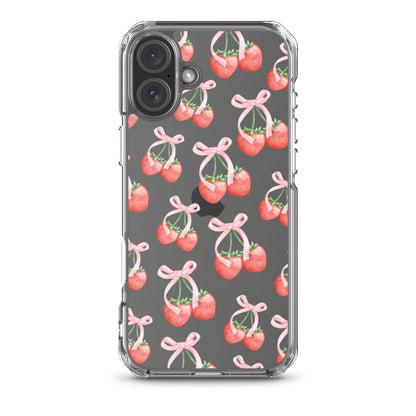 Sweet Strawberries Clear iPhone Case