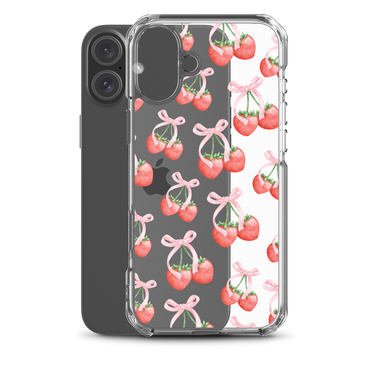 Sweet Strawberries Clear iPhone Case