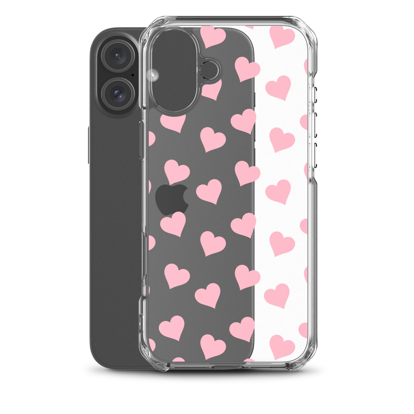 Pink Hearts Clear iPhone Case