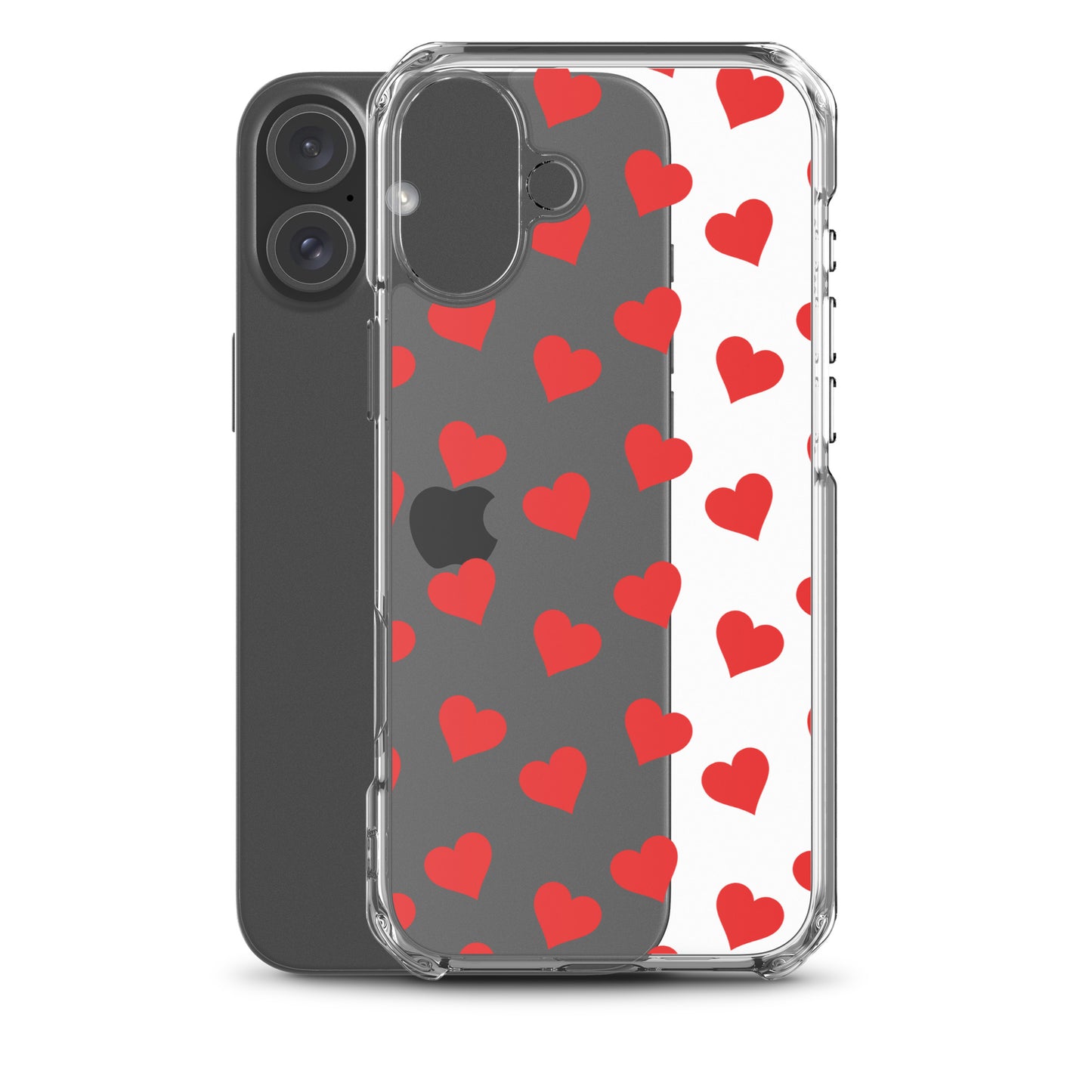 Red Hearts Clear iPhone Case