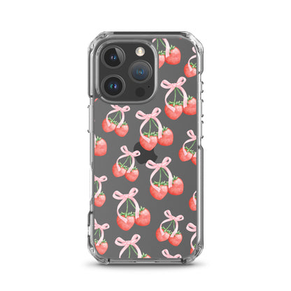 Sweet Strawberries Clear iPhone Case