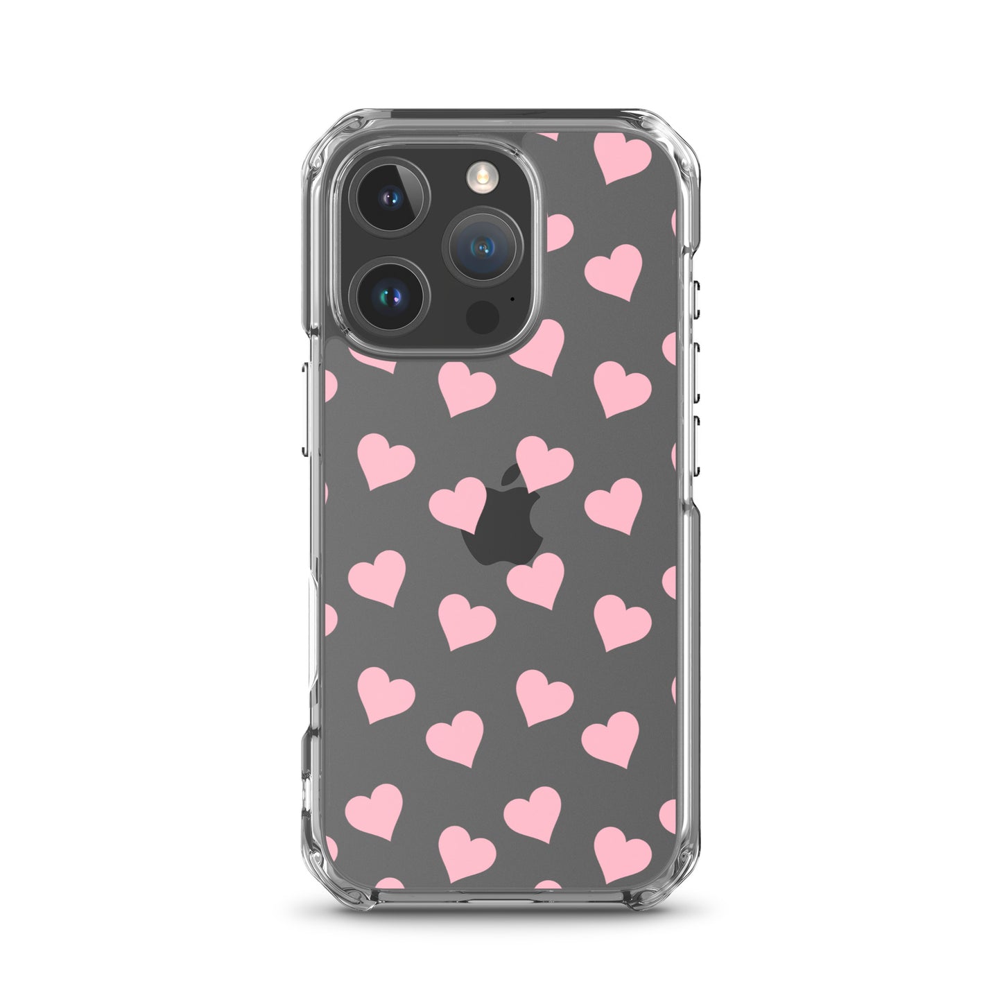 Pink Hearts Clear iPhone Case