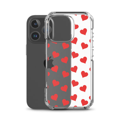 Red Hearts Clear iPhone Case