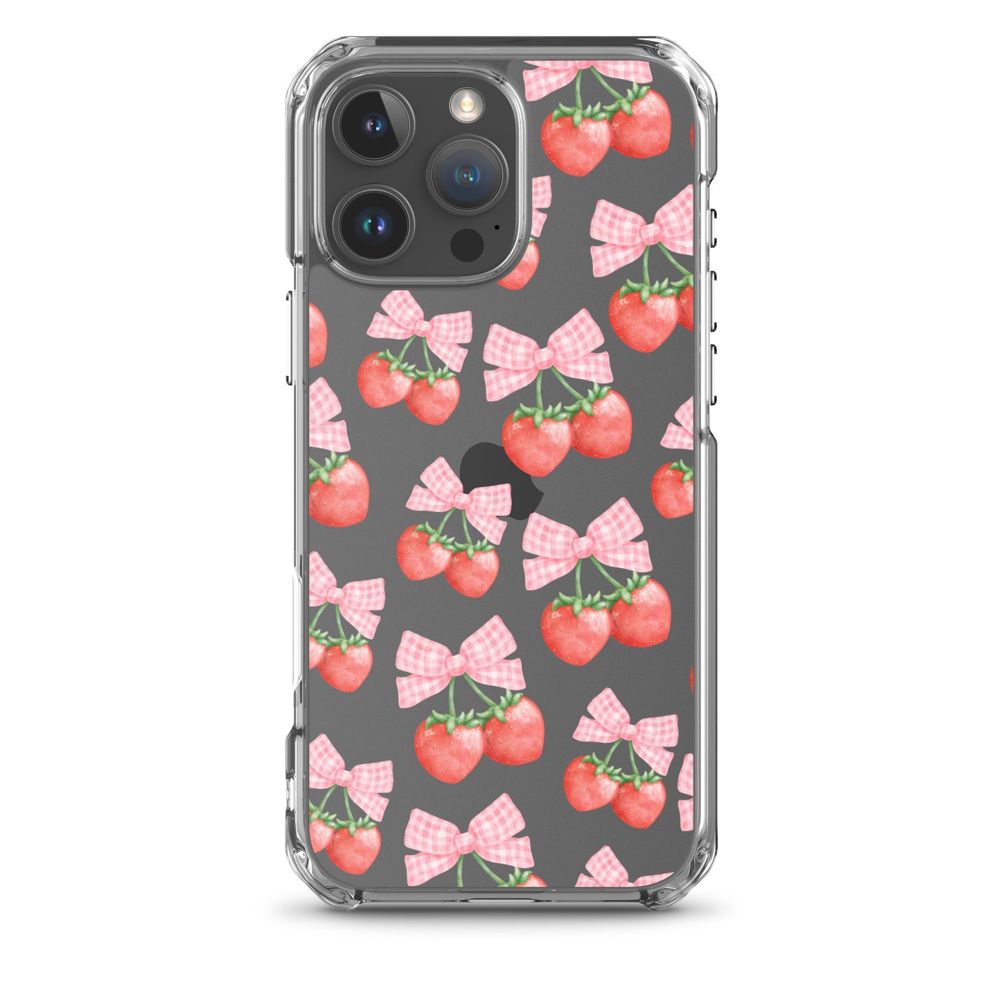 Strawberry Bows Clear iPhone Case