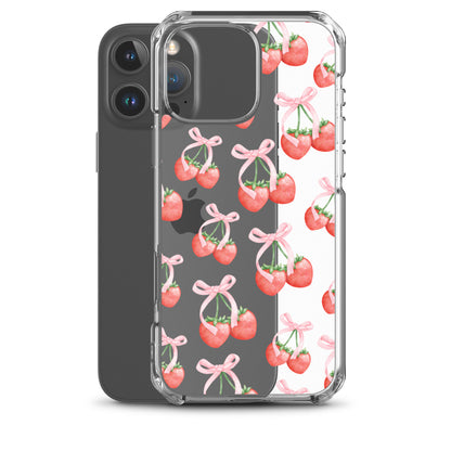 Sweet Strawberries Clear iPhone Case