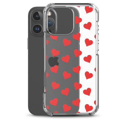 Red Hearts Clear iPhone Case