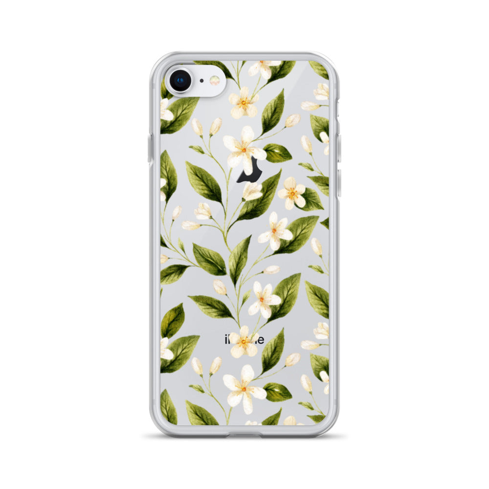 White Floral Clear iPhone Case iPhone 7/8