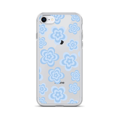Blue Floral Clear iPhone Case iPhone 7/8