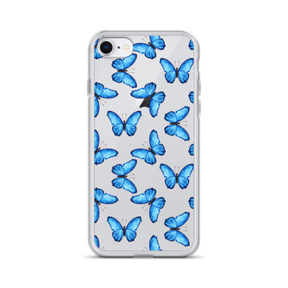 Blue Butterfly Clear iPhone Case iPhone 7/8