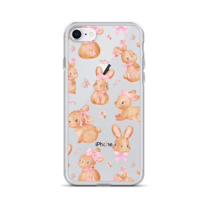 Bow Bunny Clear iPhone Case