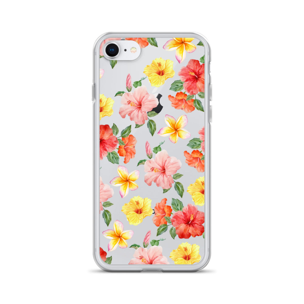 Hibiscus Bloom Clear iPhone Case