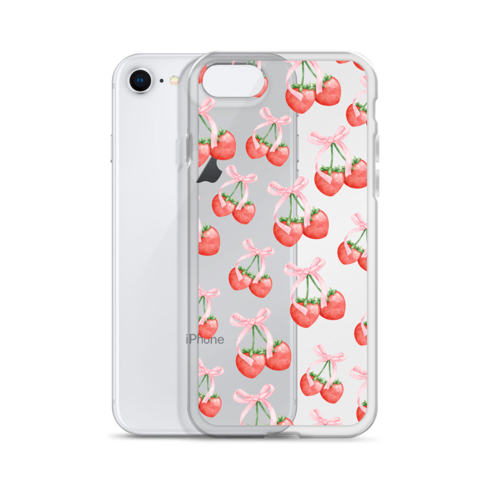 Sweet Strawberries Clear iPhone Case