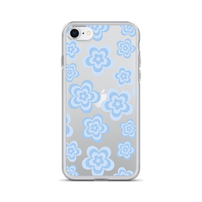 Blue Floral Clear iPhone Case iPhone SE