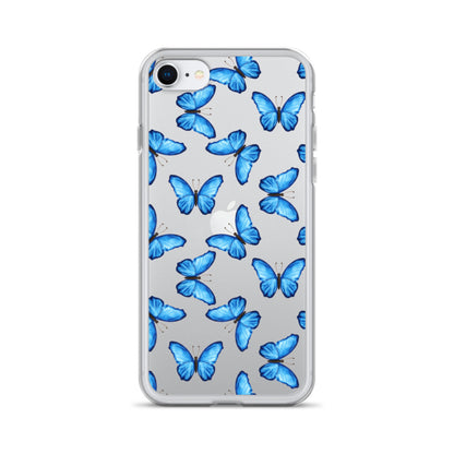 Blue Butterfly Clear iPhone Case iPhone SE