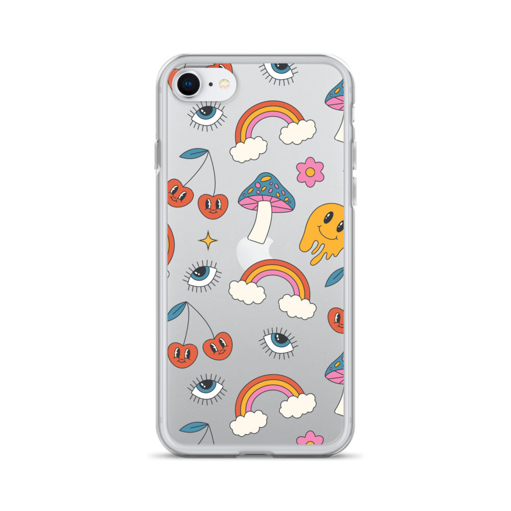 Rainbow Vibes Clear iPhone Case iPhone SE