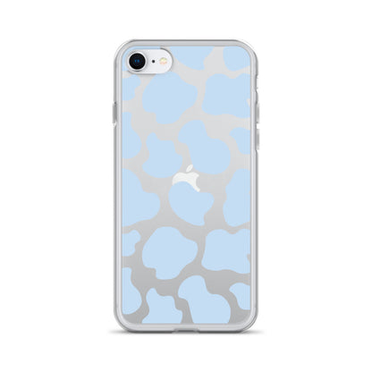 Blue Cow Clear iPhone Case iPhone SE
