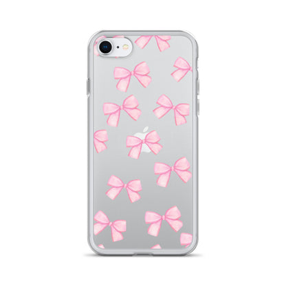 Pink Bows Clear iPhone Case