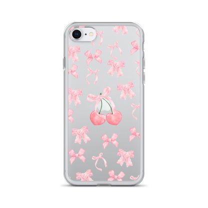 Cherry Bows Clear iPhone Case