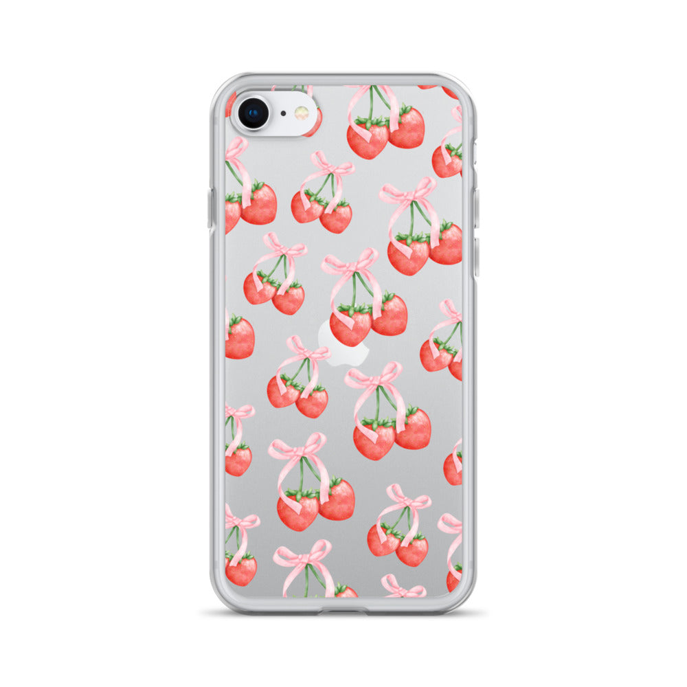 Sweet Strawberries Clear iPhone Case