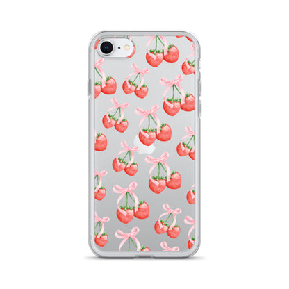 Sweet Strawberries Clear iPhone Case