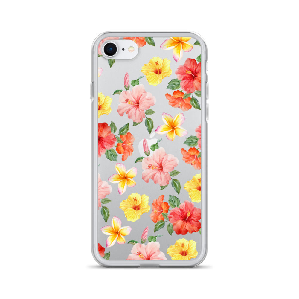 Hibiscus Bloom Clear iPhone Case