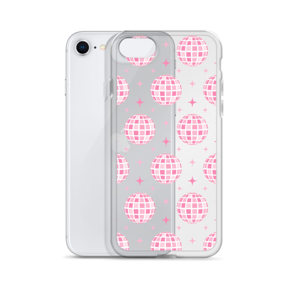Pink Disco Clear iPhone Case