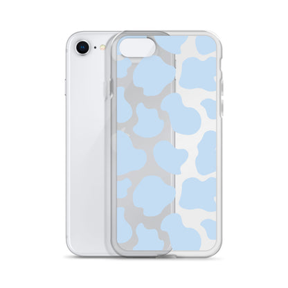 Blue Cow Clear iPhone Case