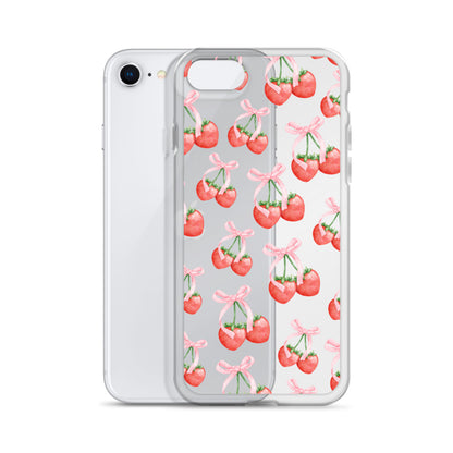 Sweet Strawberries Clear iPhone Case