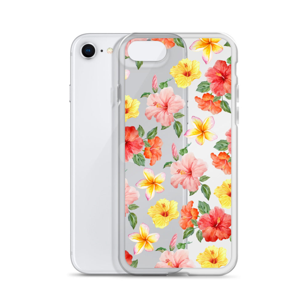 Hibiscus Bloom Clear iPhone Case