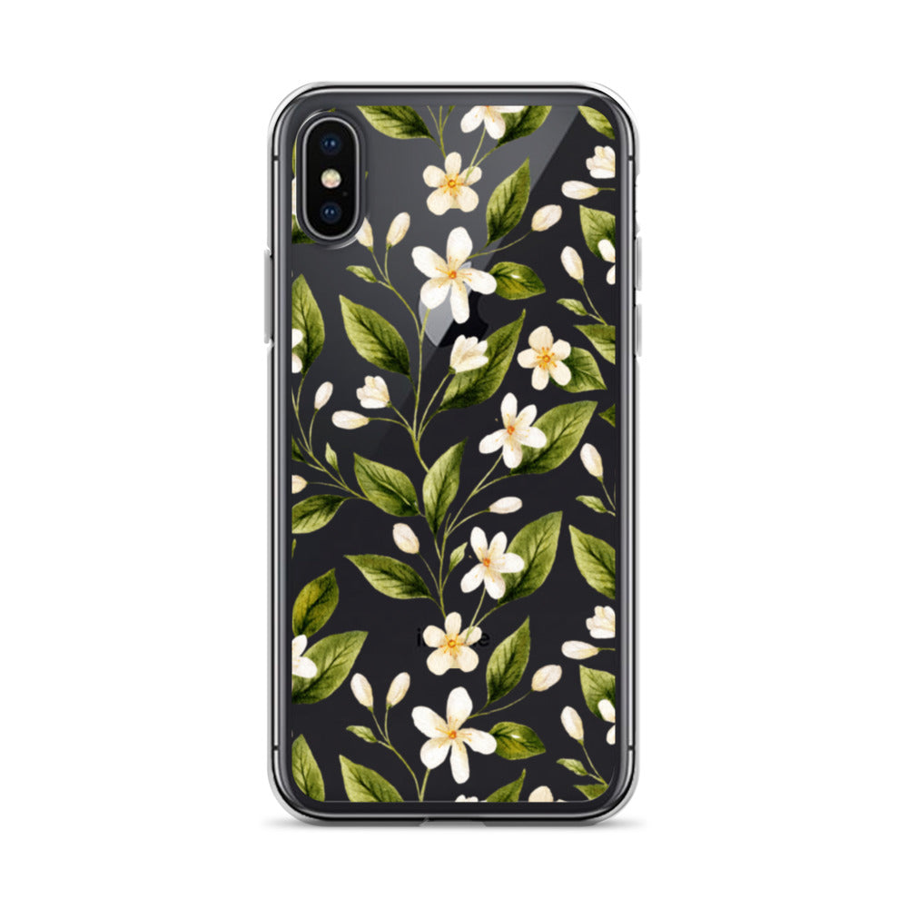 White Floral Clear iPhone Case iPhone X/XS