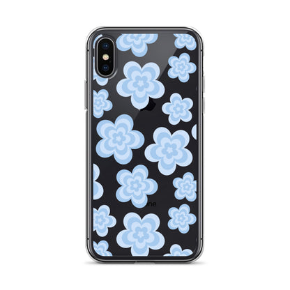 Blue Floral Clear iPhone Case iPhone X/XS