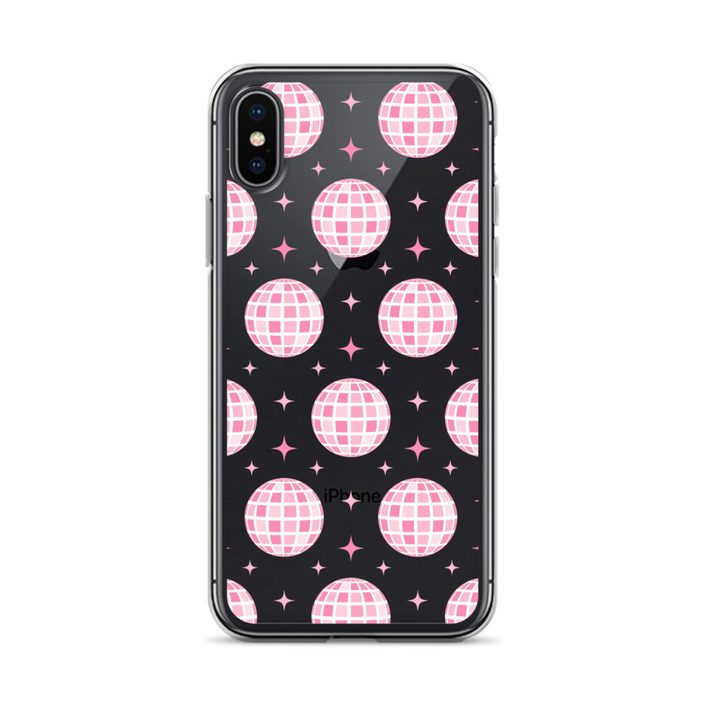 Pink Disco Clear iPhone Case iPhone X/XS