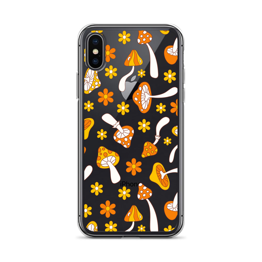 Retro Mushrooms Clear iPhone Case iPhone X/XS