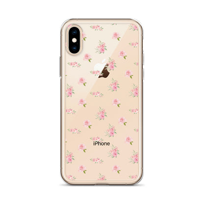 Pink Vintage Roses Clear iPhone Case