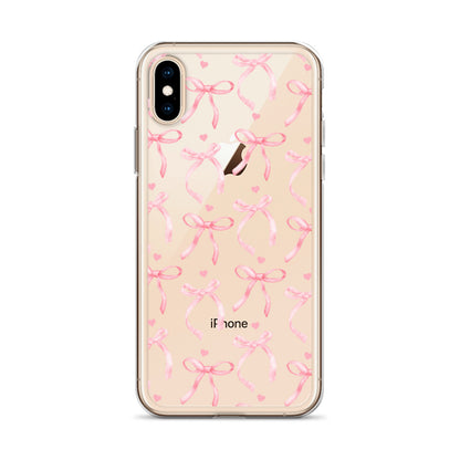 Blushing Bow Clear iPhone Case