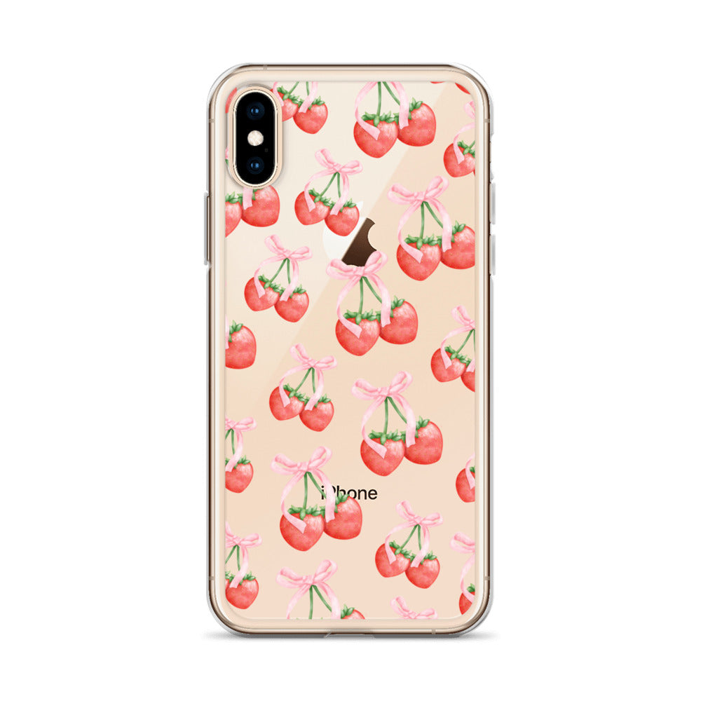 Sweet Strawberries Clear iPhone Case