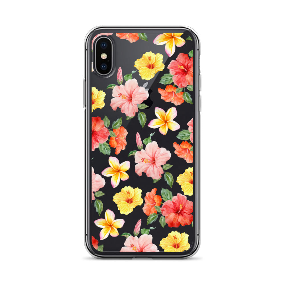 Hibiscus Bloom Clear iPhone Case