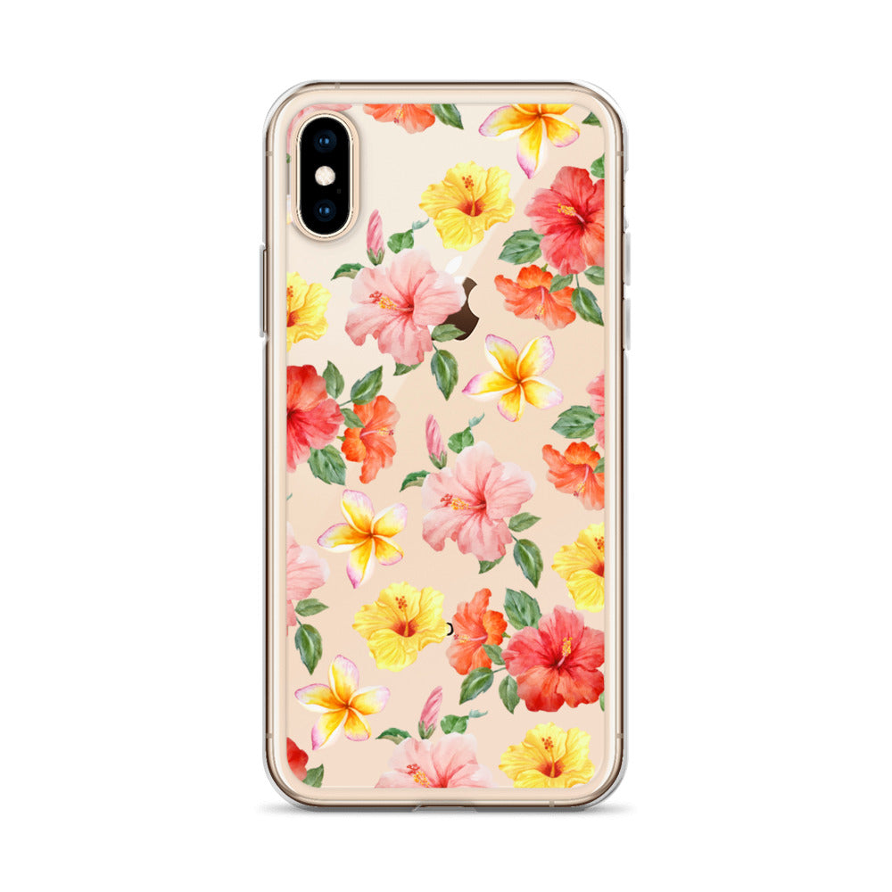 Hibiscus Bloom Clear iPhone Case