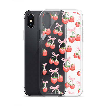 Sweet Strawberries Clear iPhone Case