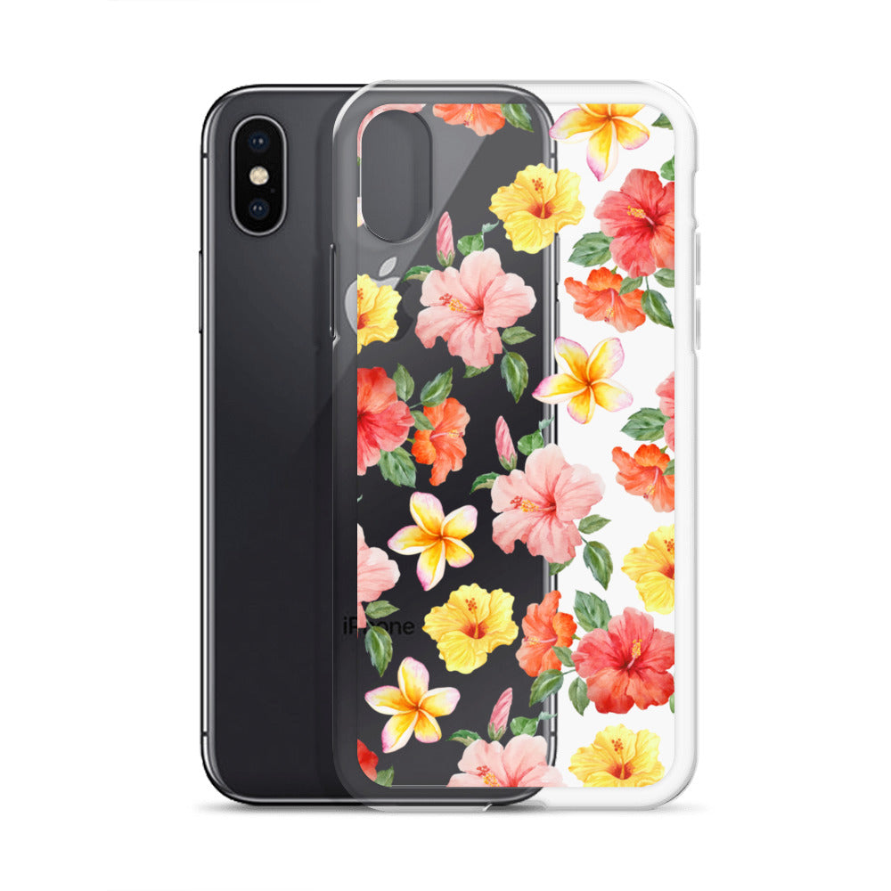 Hibiscus Bloom Clear iPhone Case