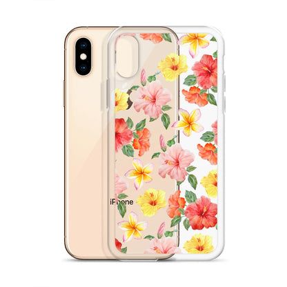 Hibiscus Bloom Clear iPhone Case