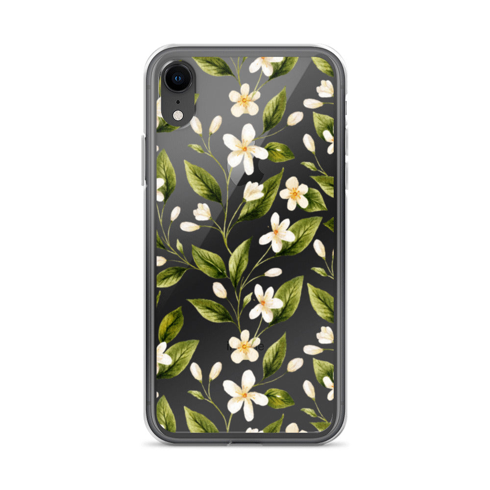 White Floral Clear iPhone Case iPhone XR